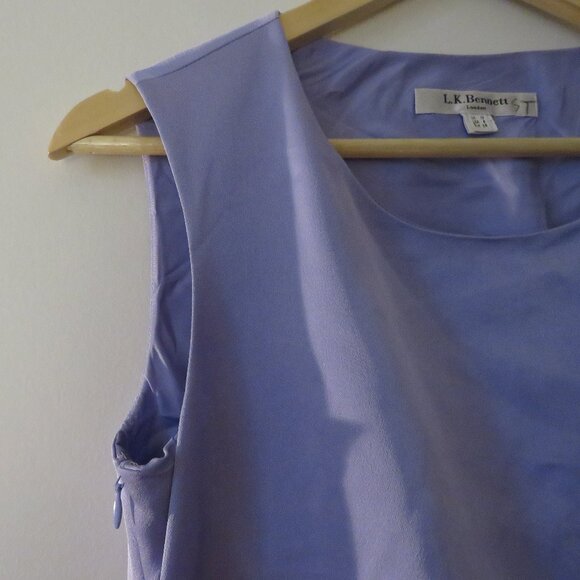 L.K. BENNETT Venus Satin Ruched Shift Dress in Lilac Purple - Size US 6 - Picture 8 of 15